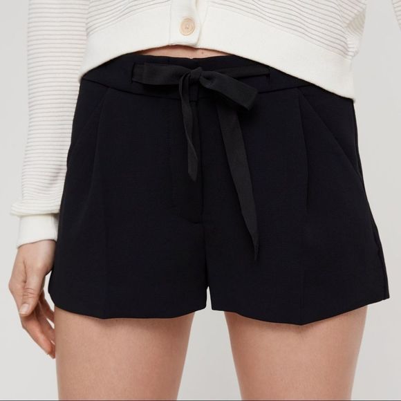 Artizia Wilfred exergue ribbon silk trimmed tie up ribbon shorts size 2 - Picture 2 of 8